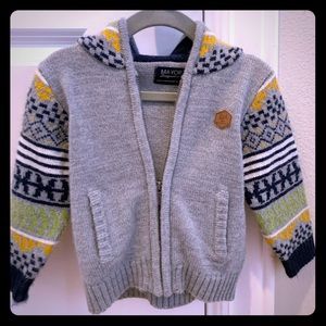 Knit boys zip up sweater
